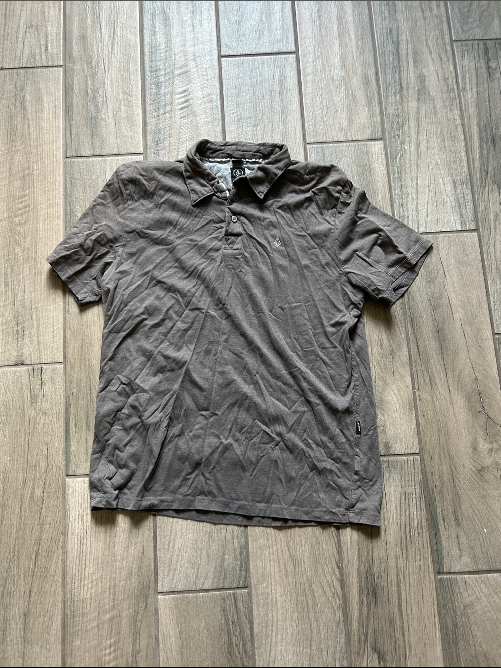 Volcom Men’s Short Sleeve Polo Shirt - Dark Brown